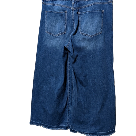 Rewash wide leg women jeans distressed washed mid rise size 13 relaxed - Picture 2 of 7